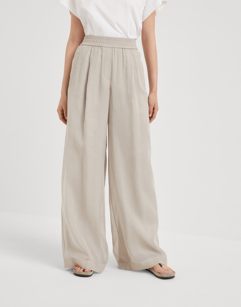 Cotton organza loose track trousers - 1
