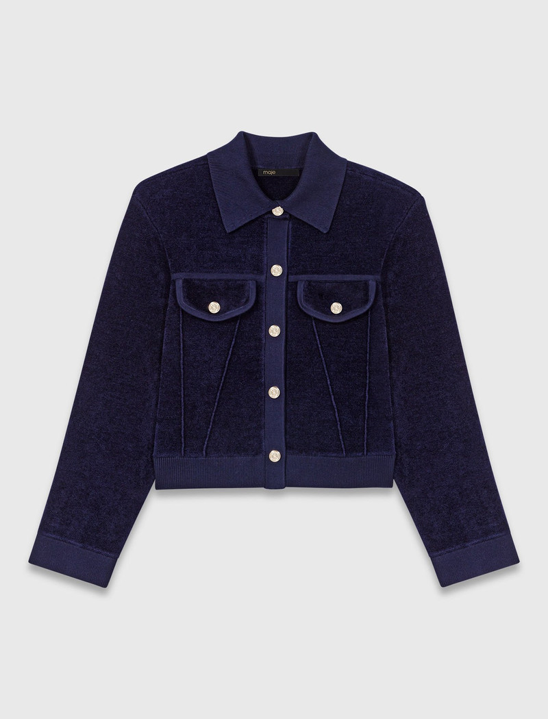 Cropped velvet jacket 1
