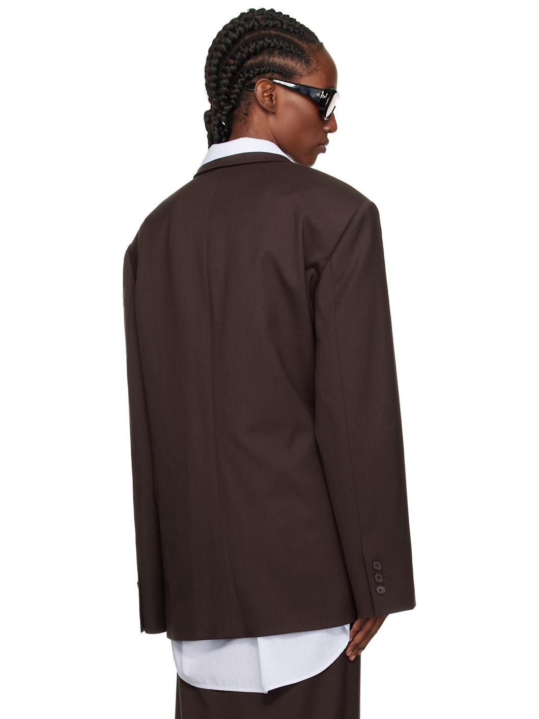 Brown Crosby Wrap Blazer - 3