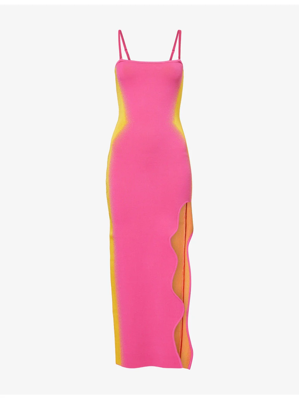 Iris Scalloped-Slit Stretch-Knit Maxi Dress - 1