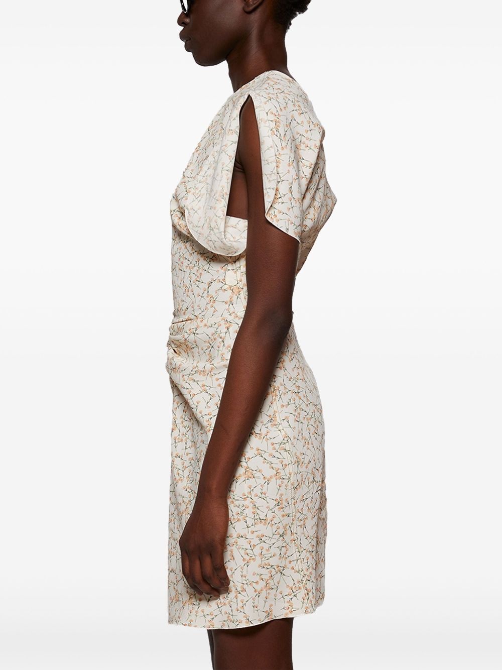 gathered-waist mini dress - 4