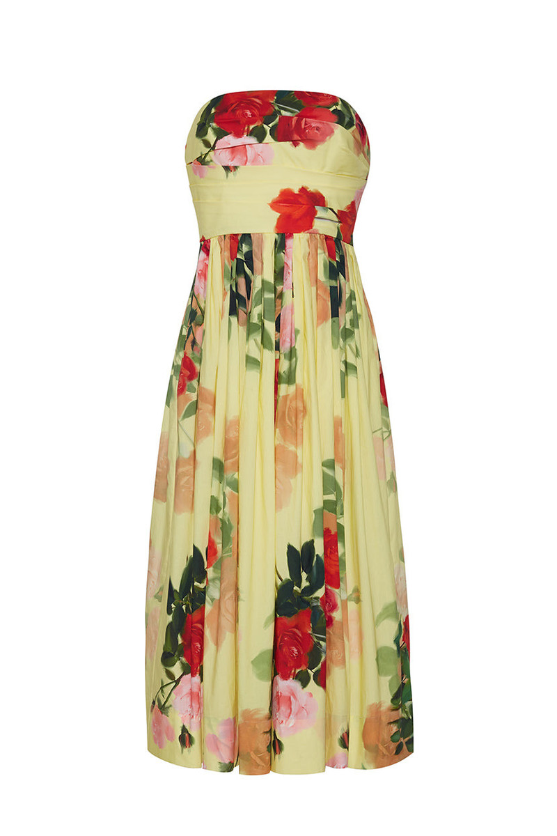 Daria Dress Décolletage Accenting Strapless Midi Silhouette 1