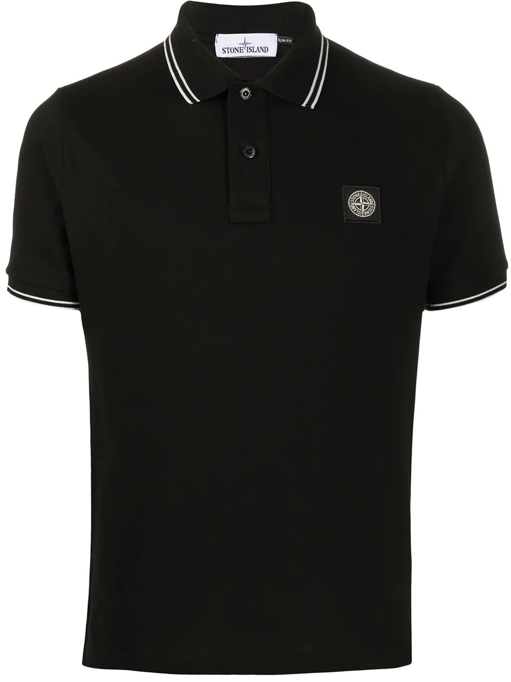 short-sleeved logo patch polo shirt - 1