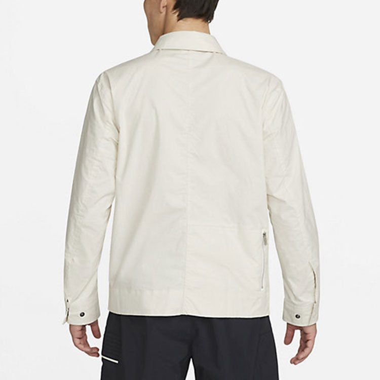 Men's Nike Solid Color Woven Long Sleeves Autumn White Shirt DM6640-104 - 4