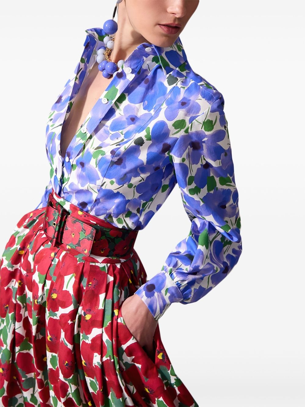 floral-print blouse - 4