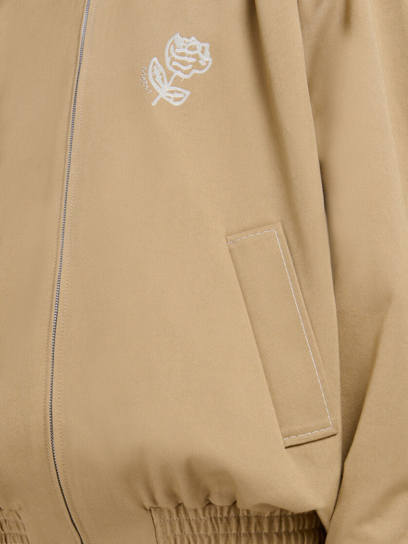 BROWN DRILL BOMBER JACKET - 5