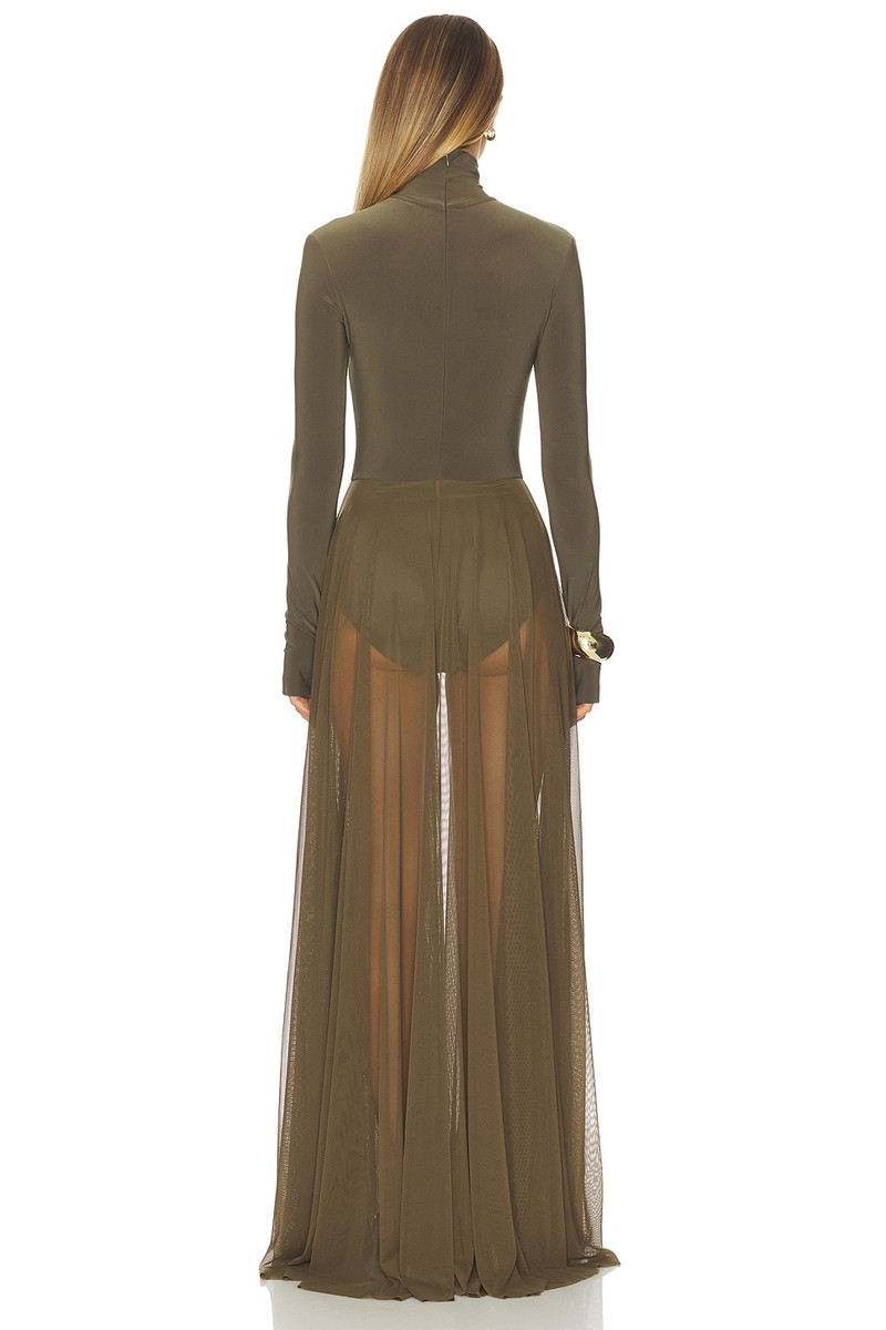 NORMA KAMALI x REVOLVE Long Sleeve Turtleneck Flared Gown outlook