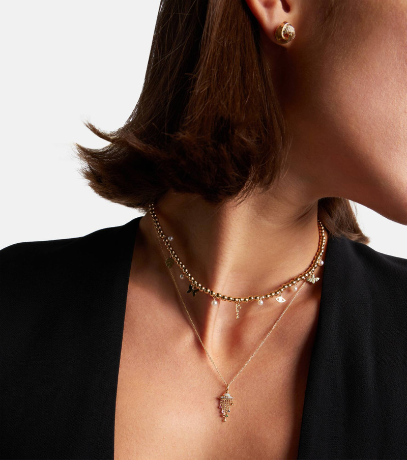 SYDNEY EVAN UFO 14kt gold pendant necklace with diamonds outlook