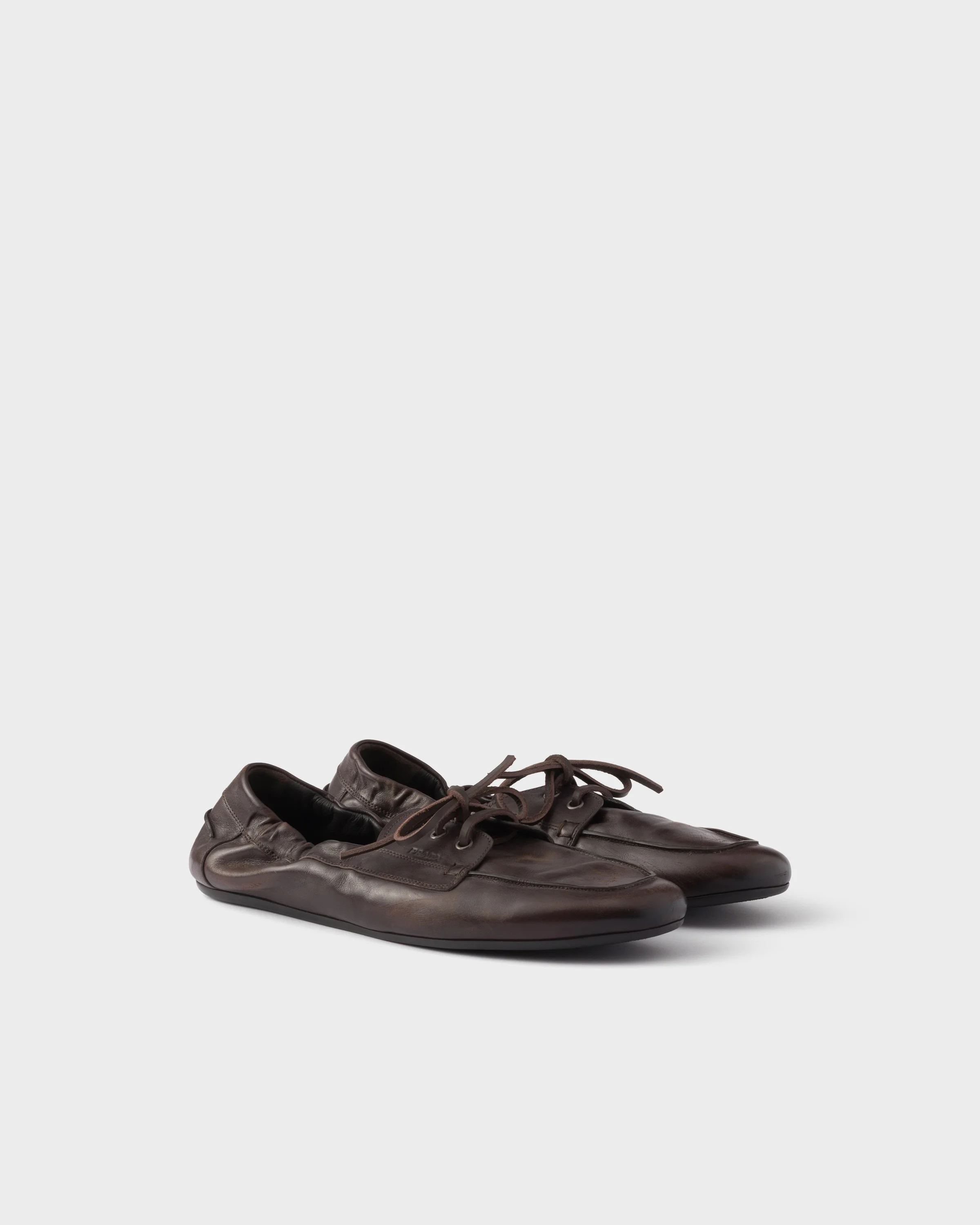 Shuffle antiqued leather laced shoes - 1