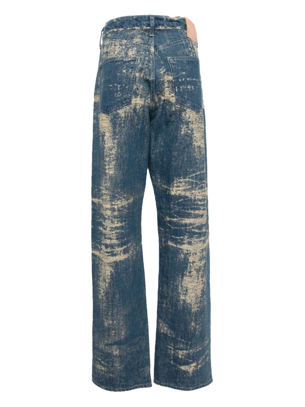 bleached-effect straight-leg jeans - 2