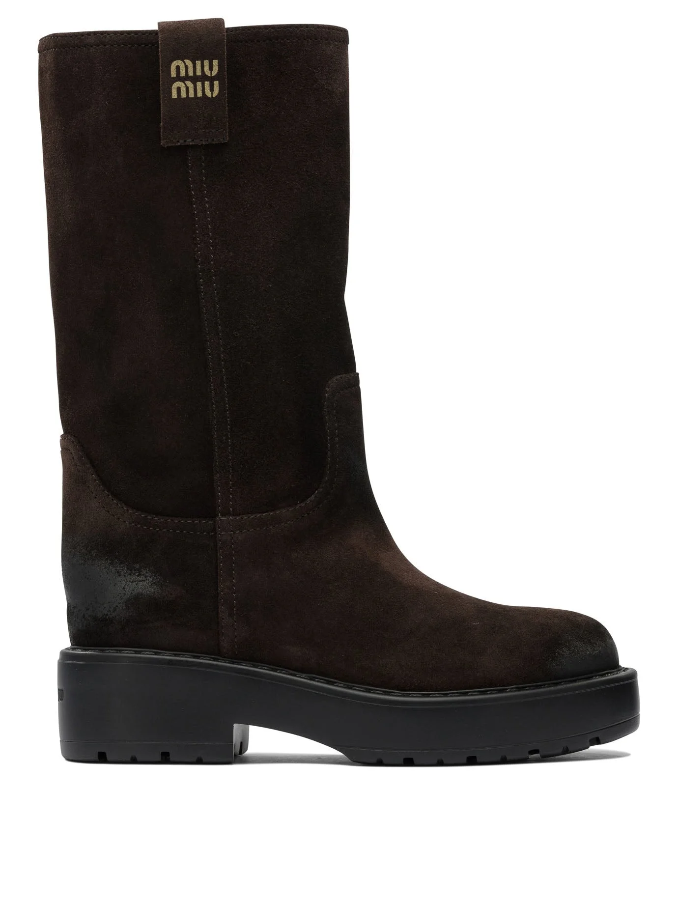 Miu Miu Suede Pull-on Boots - 1