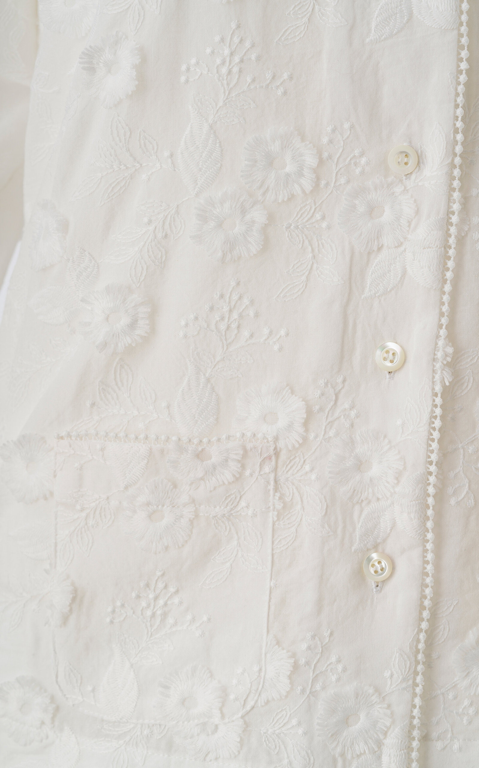Lesa Floral-Appliquéd Cotton-Blend Shirt white - 5