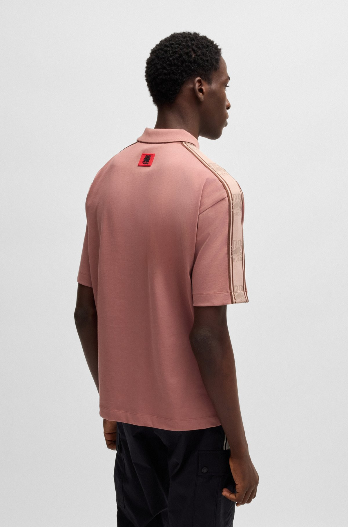 HUGO X RB COTTON POLO SHIRT WITH BRANDED TAPE - 5