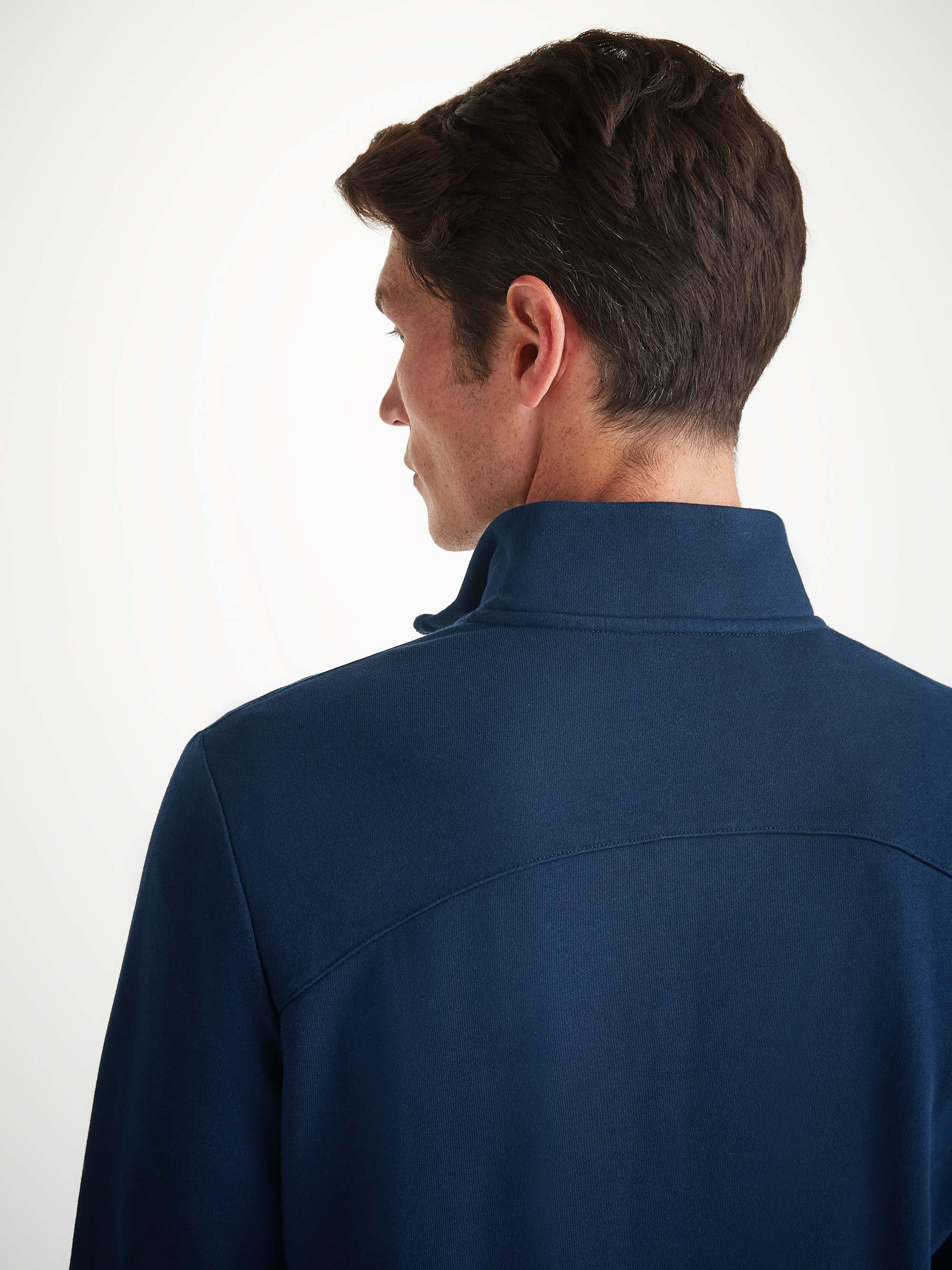 Men's Half-Zip Pullover Quinn Cotton Modal Navy - 6