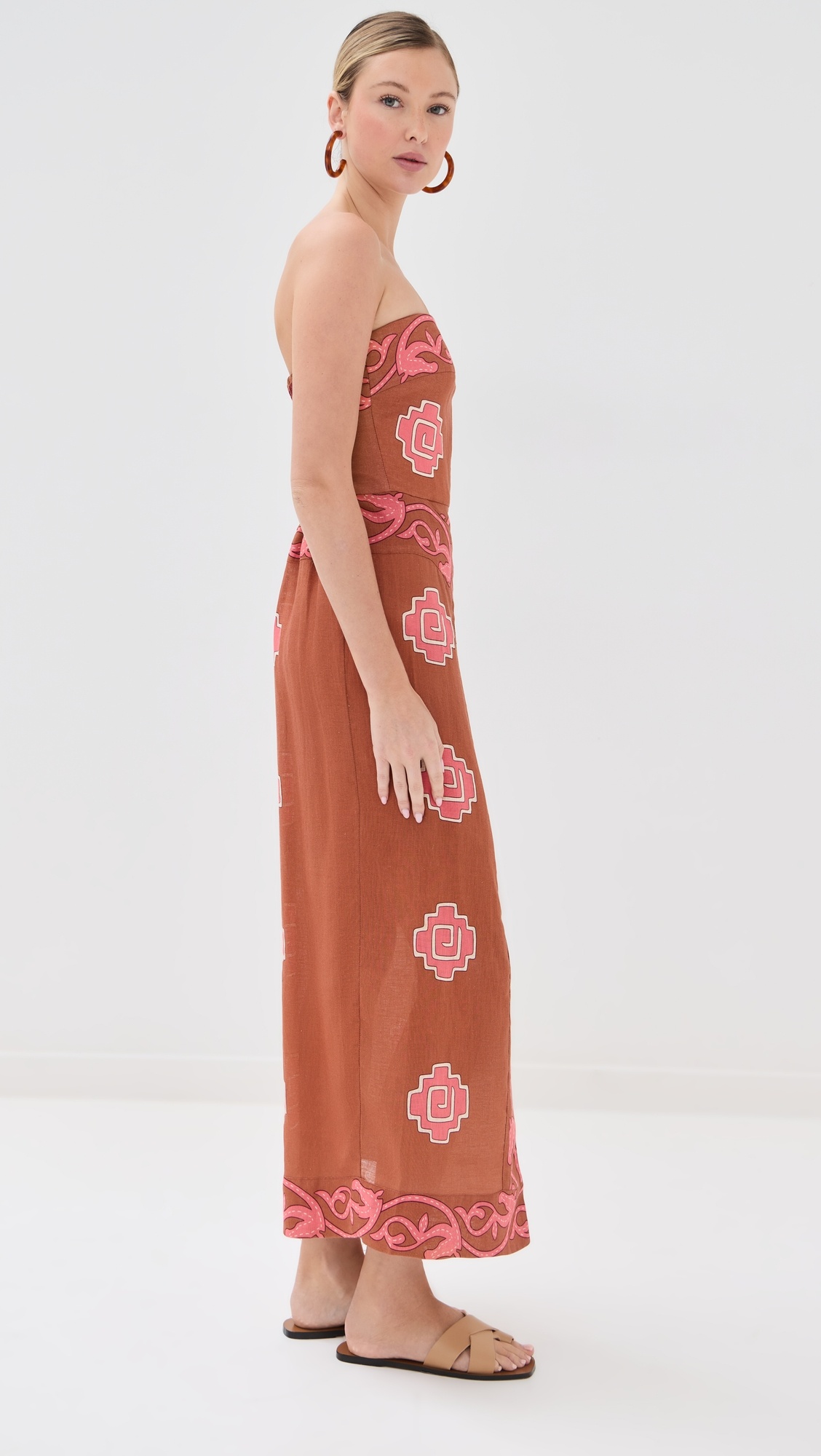 Linen Ancient Ankle Dress - 3