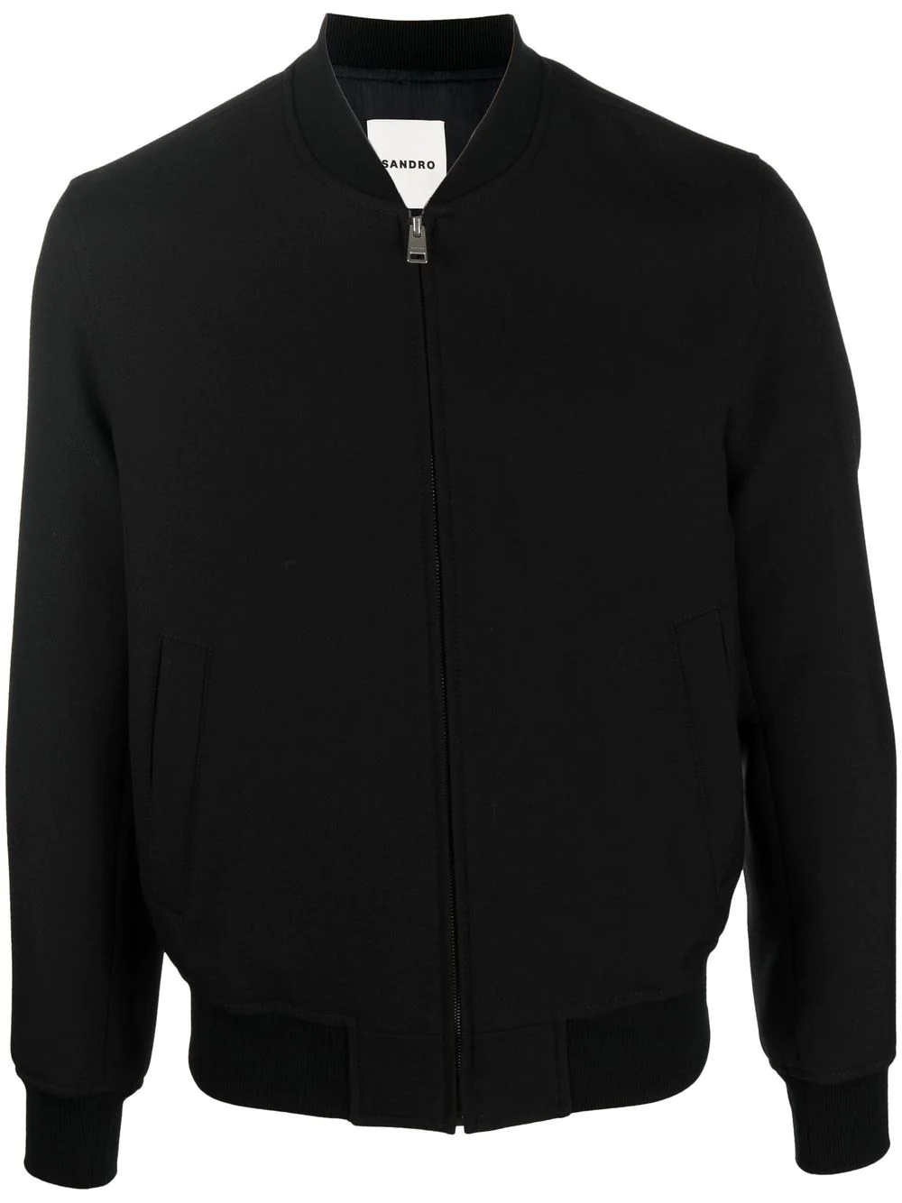 ribbed collar bomber jacket - 1