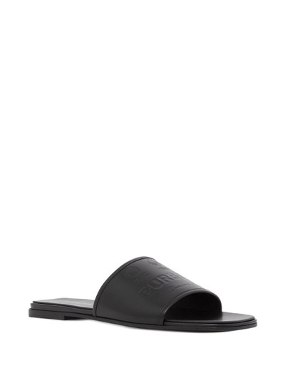Burberry embossed label leather slides outlook