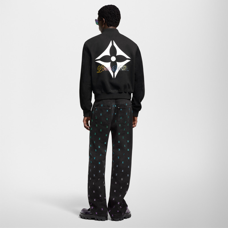 LV Blason Gradient 자수 데님 스케이트 바지 3