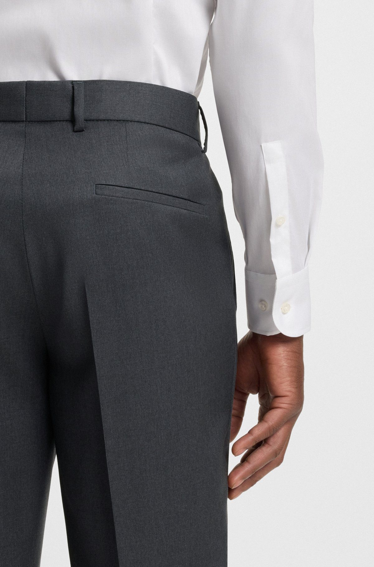 SLIM-FIT TROUSERS IN VIRGIN-WOOL SERGE - 5