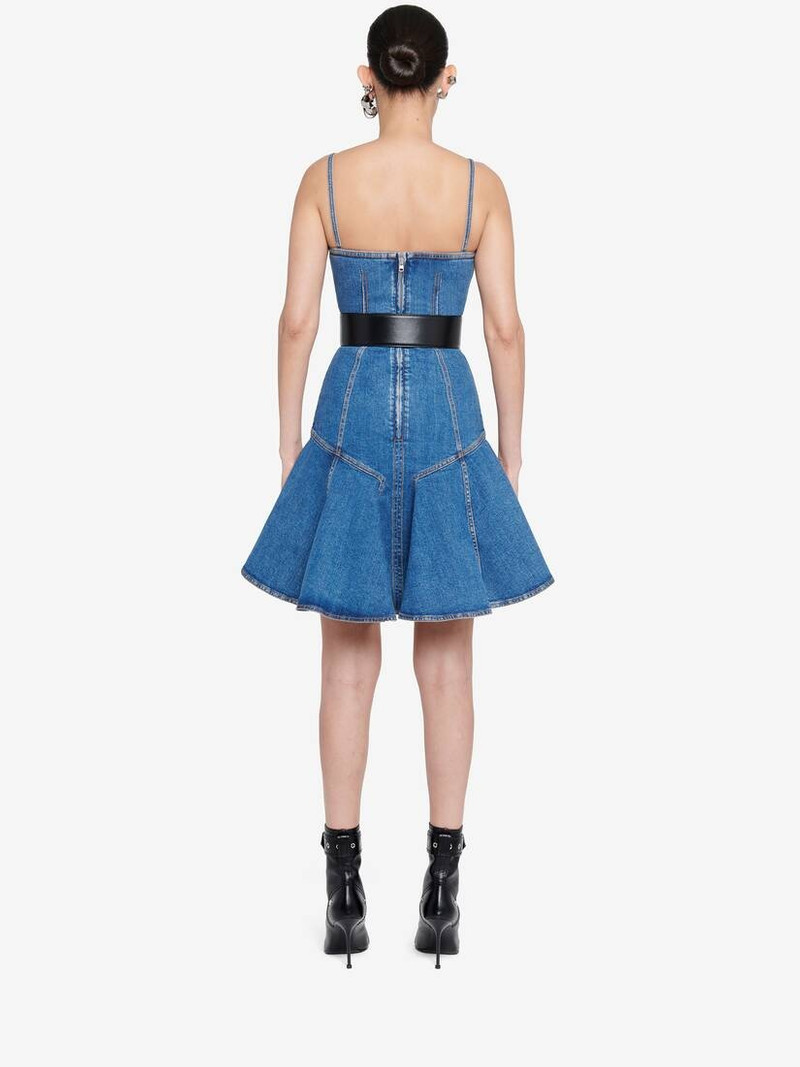 Women's Kickback Denim Mini Dress in Stone Washed 4