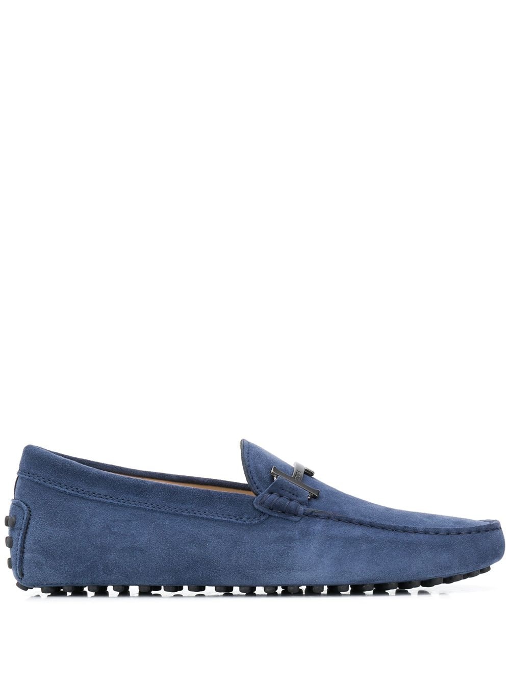 blue suede loafers - 1