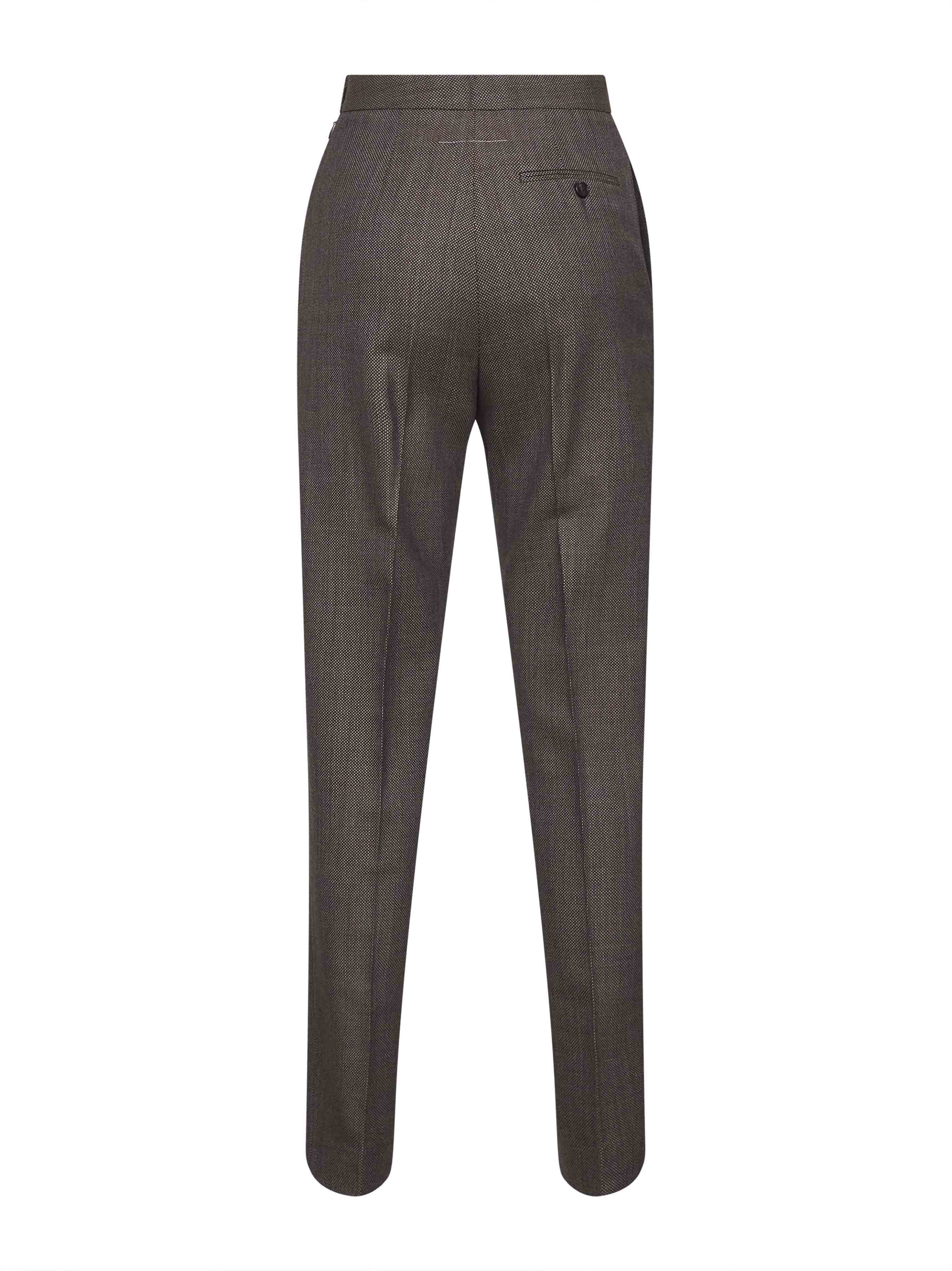 Brown virgin wool canvas trousers - 2