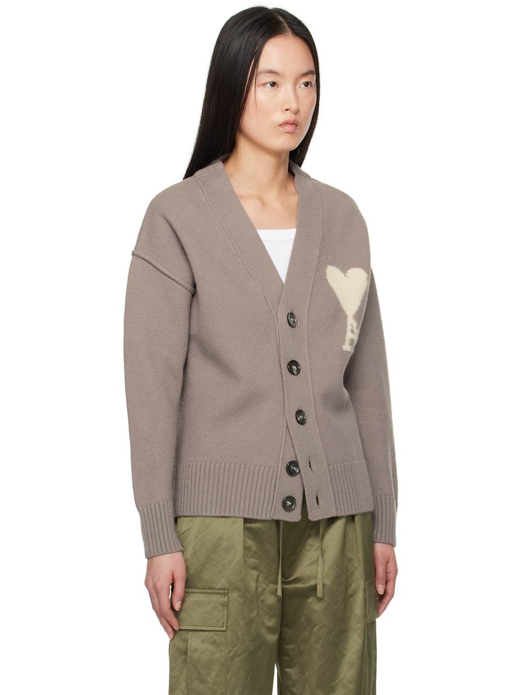 Taupe Wool Ami de Coeur Cardigan - 2