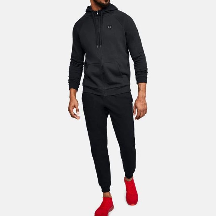 Men's Under Armour Rival square frame Logo Hooded Jacket Black 1320737-001 - 3