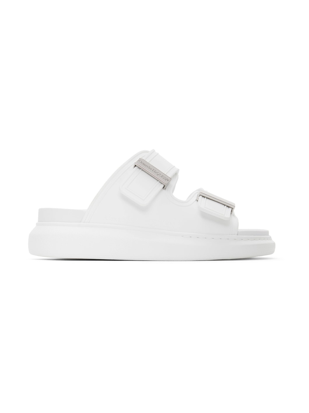 White Hybrid Slide Sandals - 1