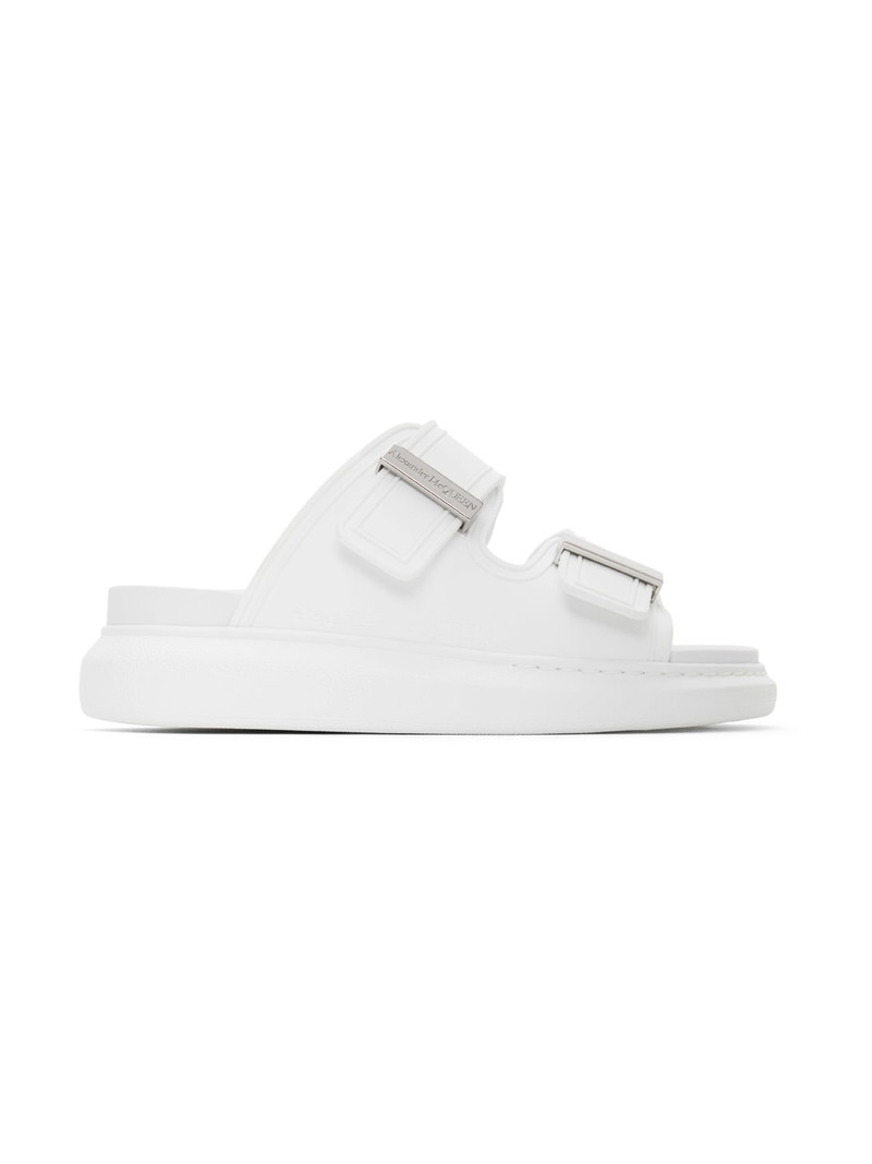 White Hybrid Slide Sandals - 1