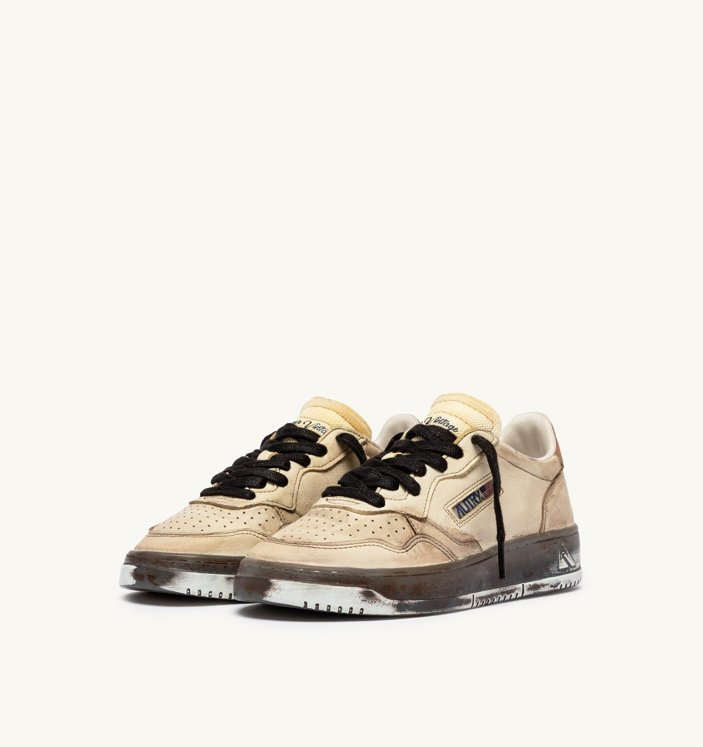 MEDALIST LOW SNEAKERS SUPER VINTAGE IN WHITE AND BROWN SUGAR LEATHER - 2