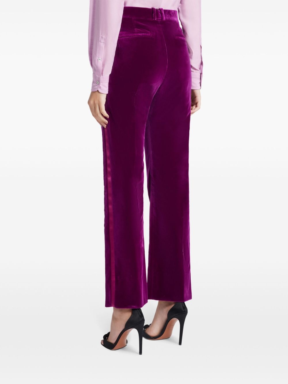 velvet flare trousers - 4