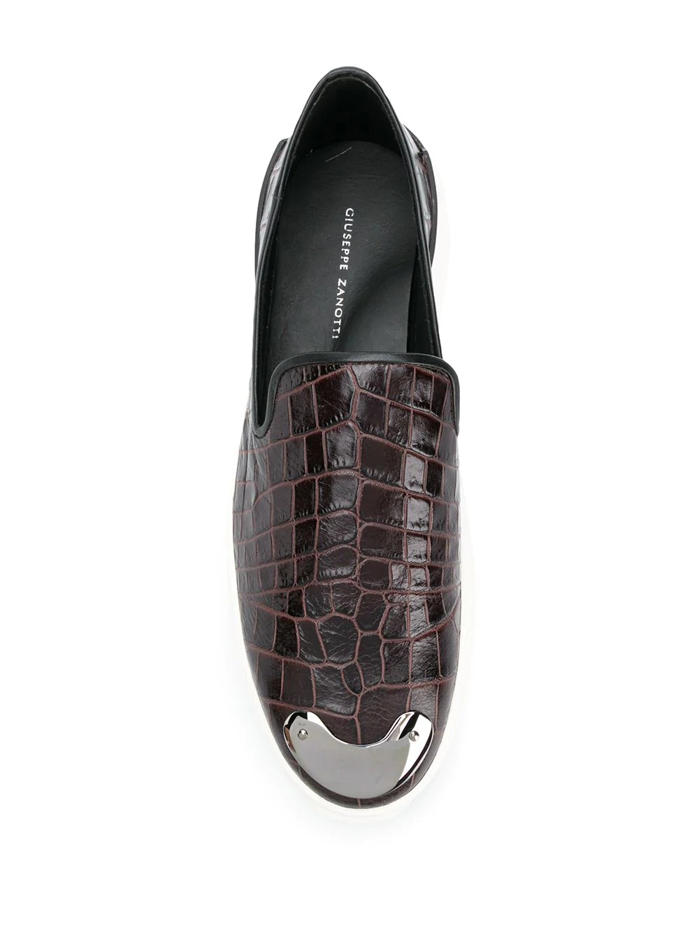 crocodile-effect slip-on sneakers  - 4