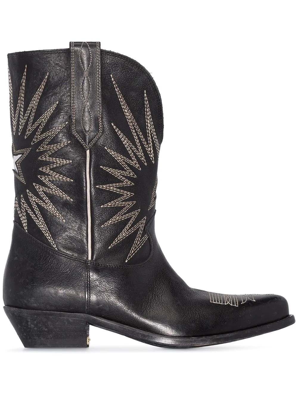 black Wish Star leather cowboy boots - 1