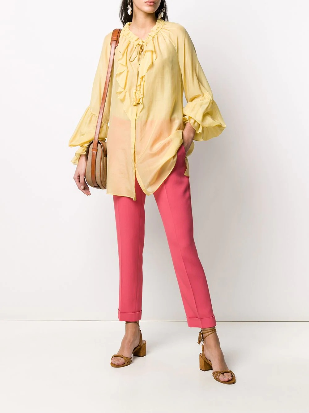 oversized ruffled blouse - 2