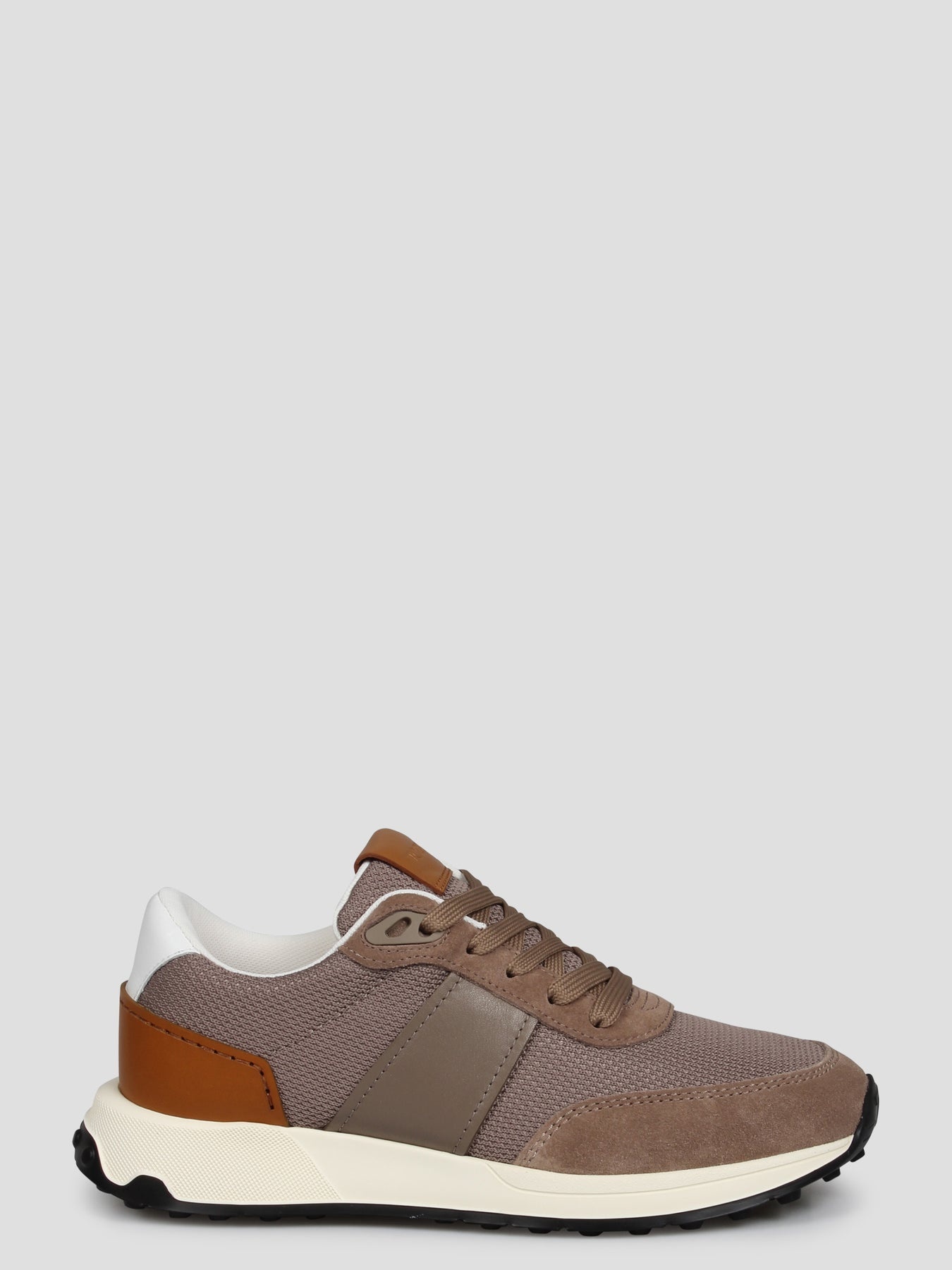 Leather and technical fabric sneakers - 1