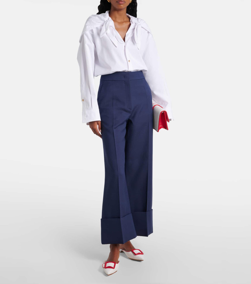 Manolo Blahnik Maysale leather-trimmed raffia mules outlook