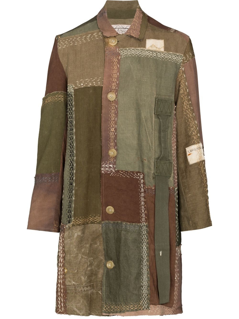 Rufus single-breasted patchwork coat - 1