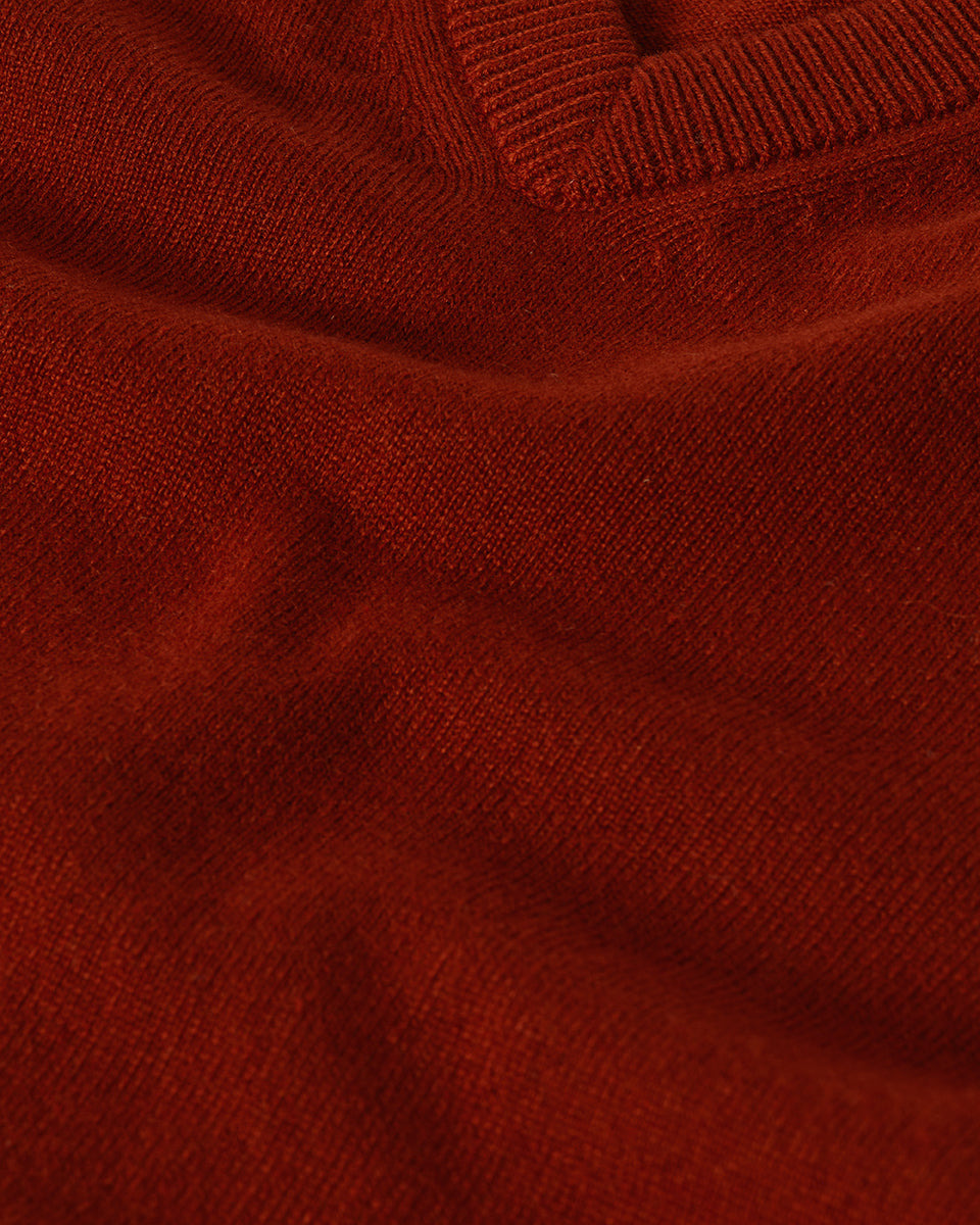 Classic Cashmere Red V Neck Jumper - 6