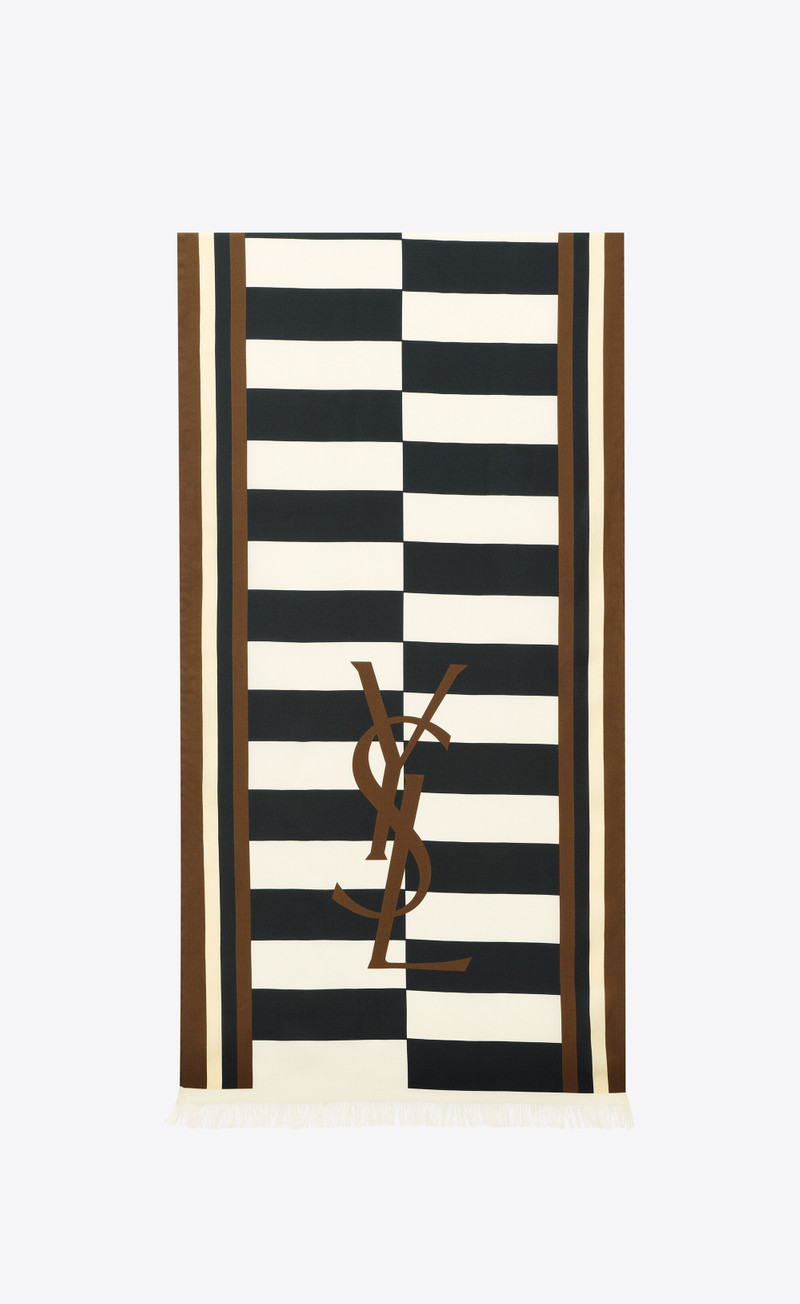 monogram scarf in silk twill 1
