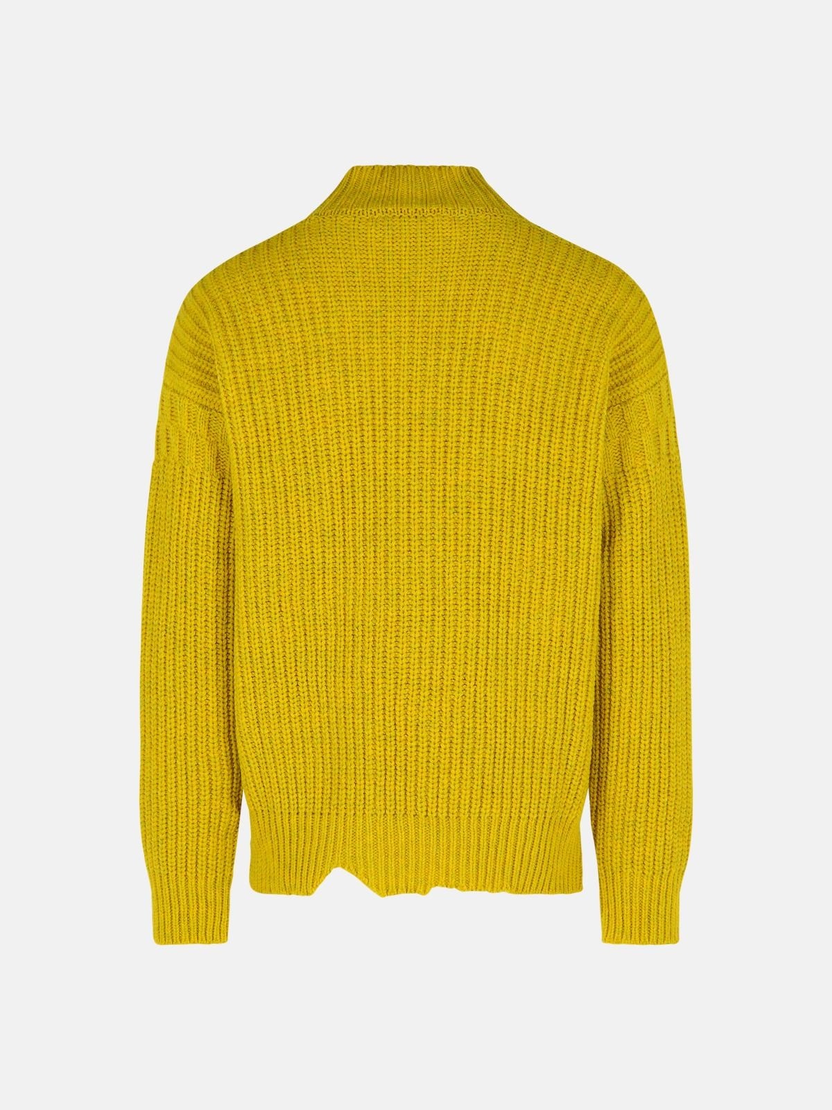 MUSTARD VIRGIN WOOL TURTLENECK SWEATER - 3