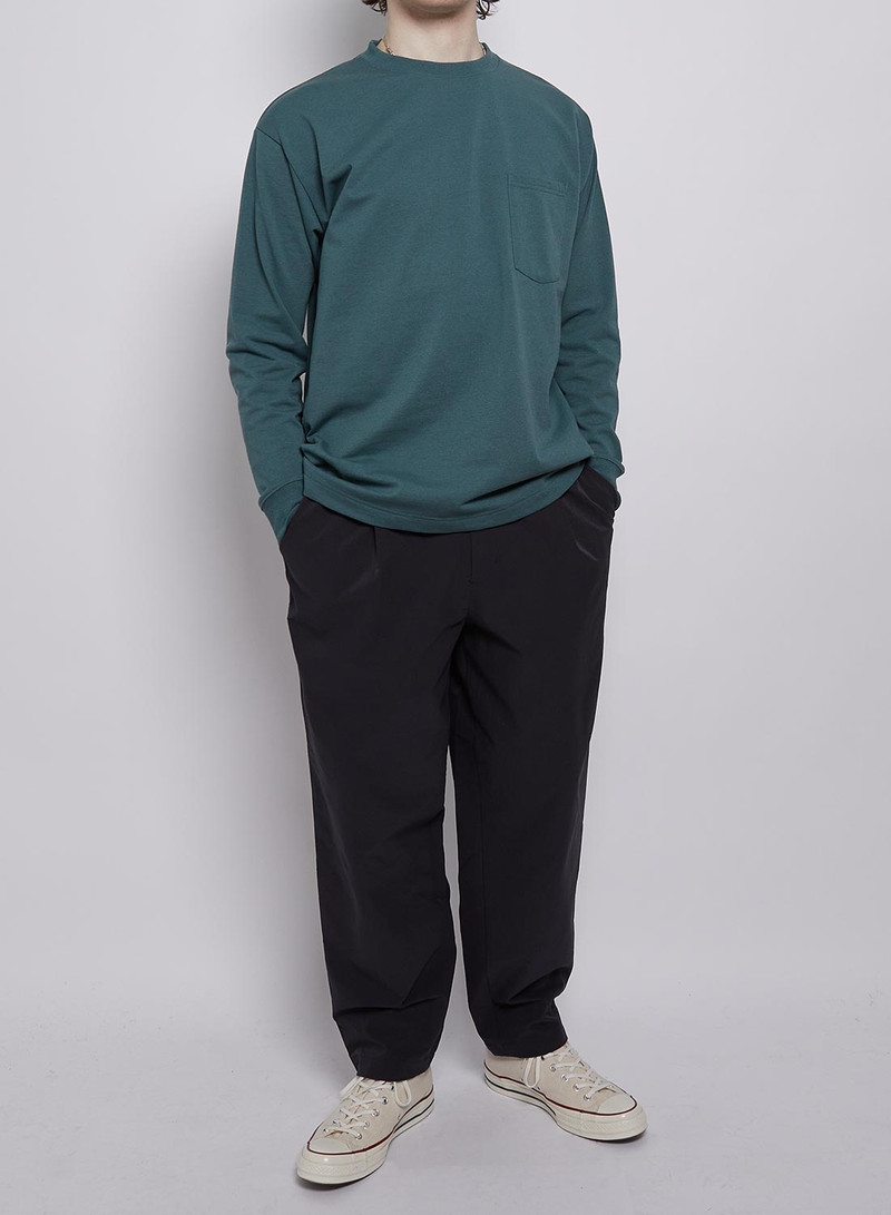 Nanga Air Cloth Comfy Tuck Tapered Pants in Black 3