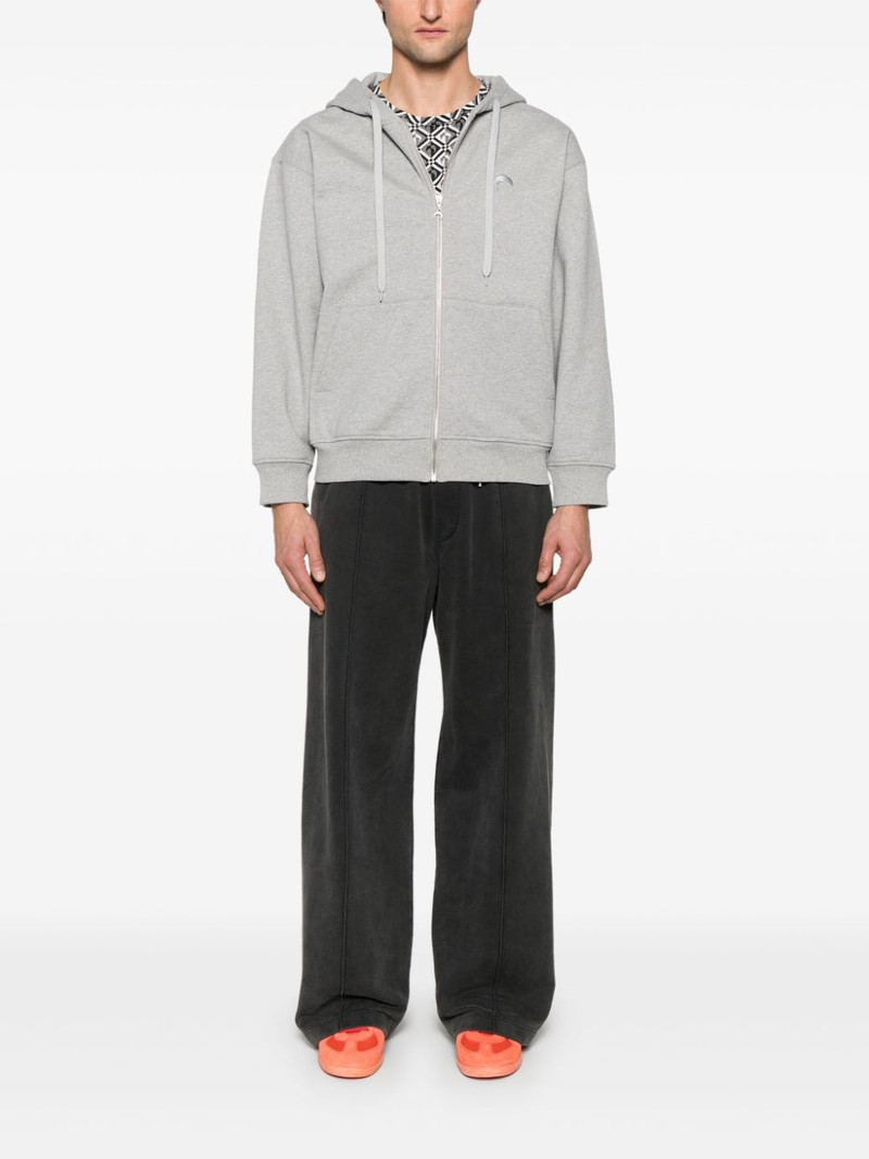 Marine Serre Crescent Moon zip-up hoodie outlook