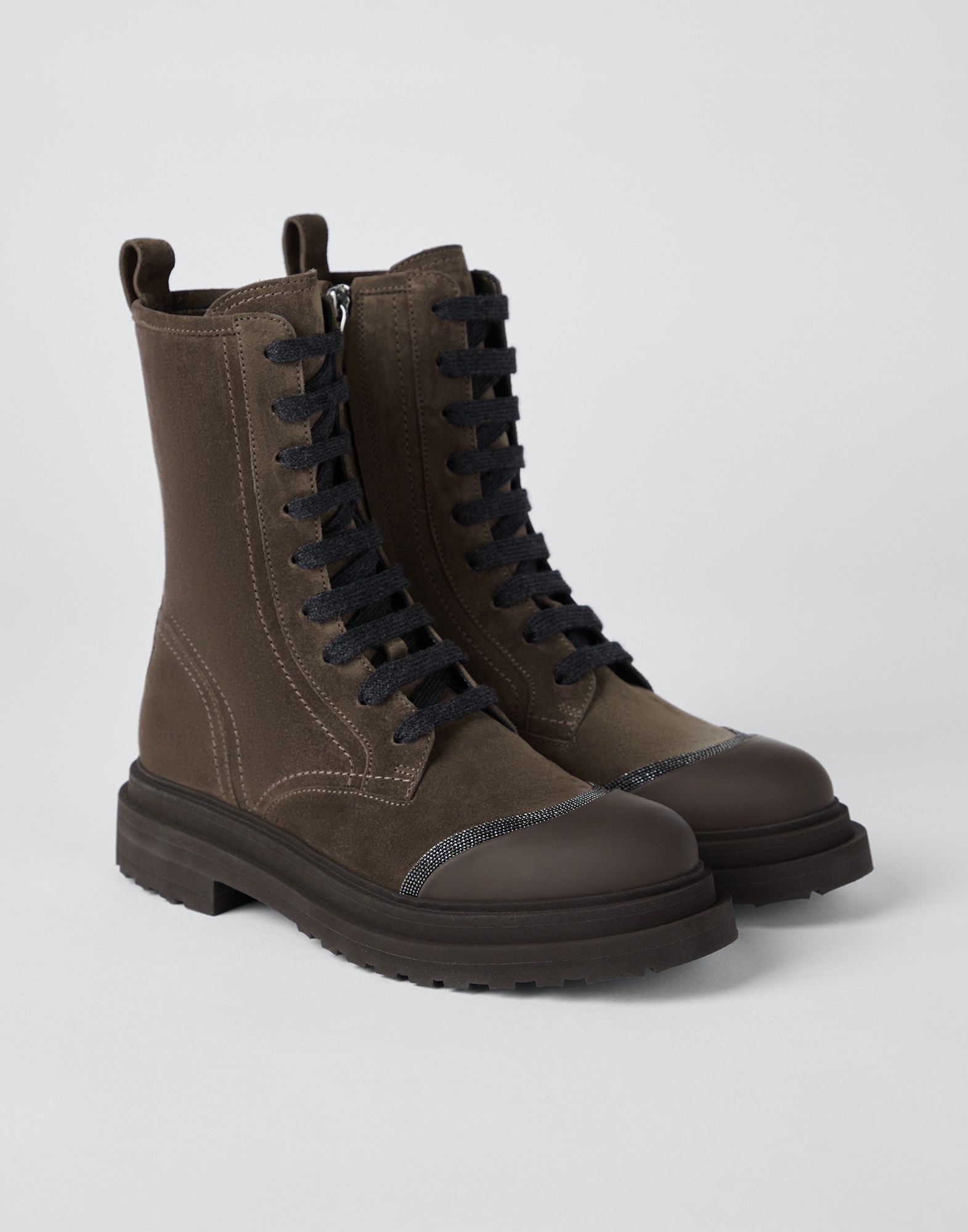 Suede and calfskin boots with monili - 2