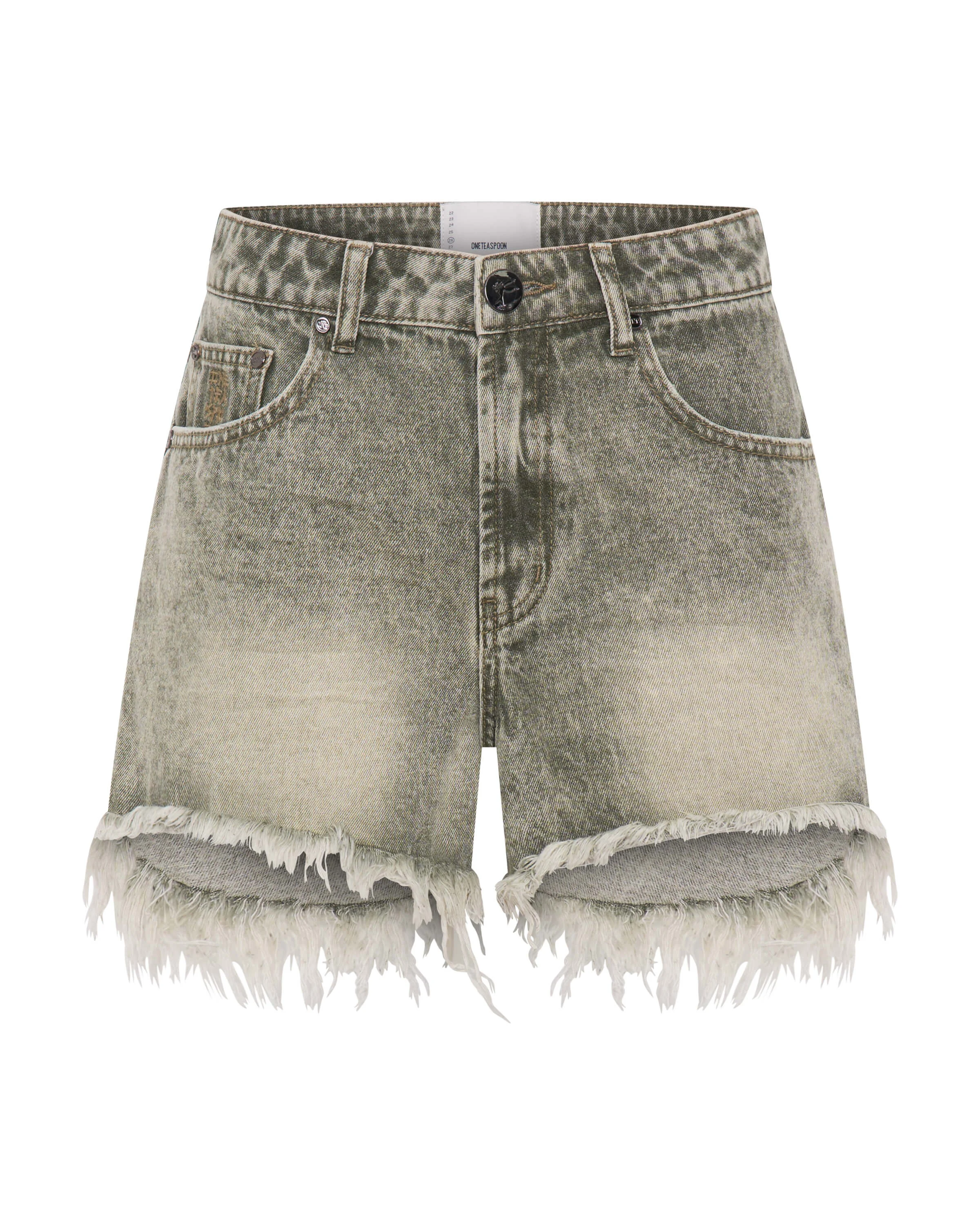 Truckers Mid Waist Relaxed Denim Shorts - Burnt Khaki - 1