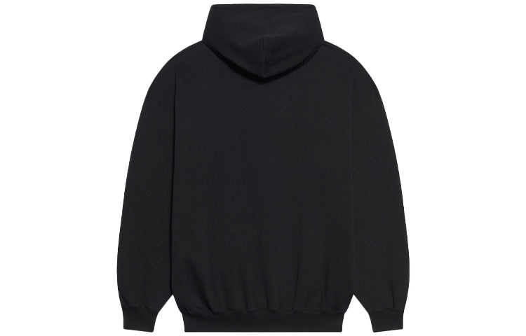(WMNS) Balenciaga Bb Pixel Fleece Drawstring hooded Long Sleeves Hoodie Black 578135TKVI81070 - 2
