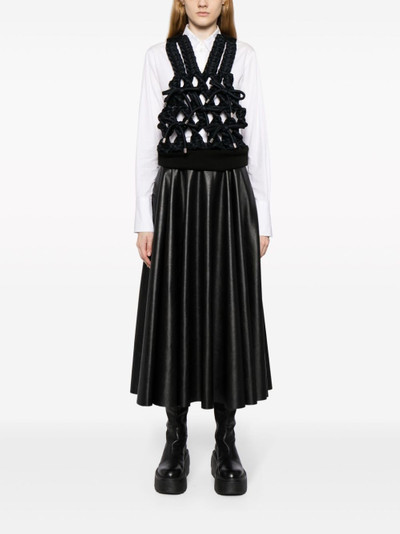Noir Kei Ninomiya bow-embellished macramÃ© satin vest outlook