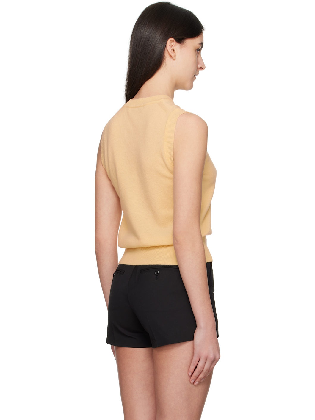 Yellow Emitt U-Neck Wool Vest - 3