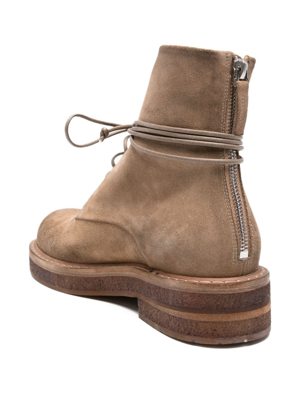 lace-up suede combat boots - 3