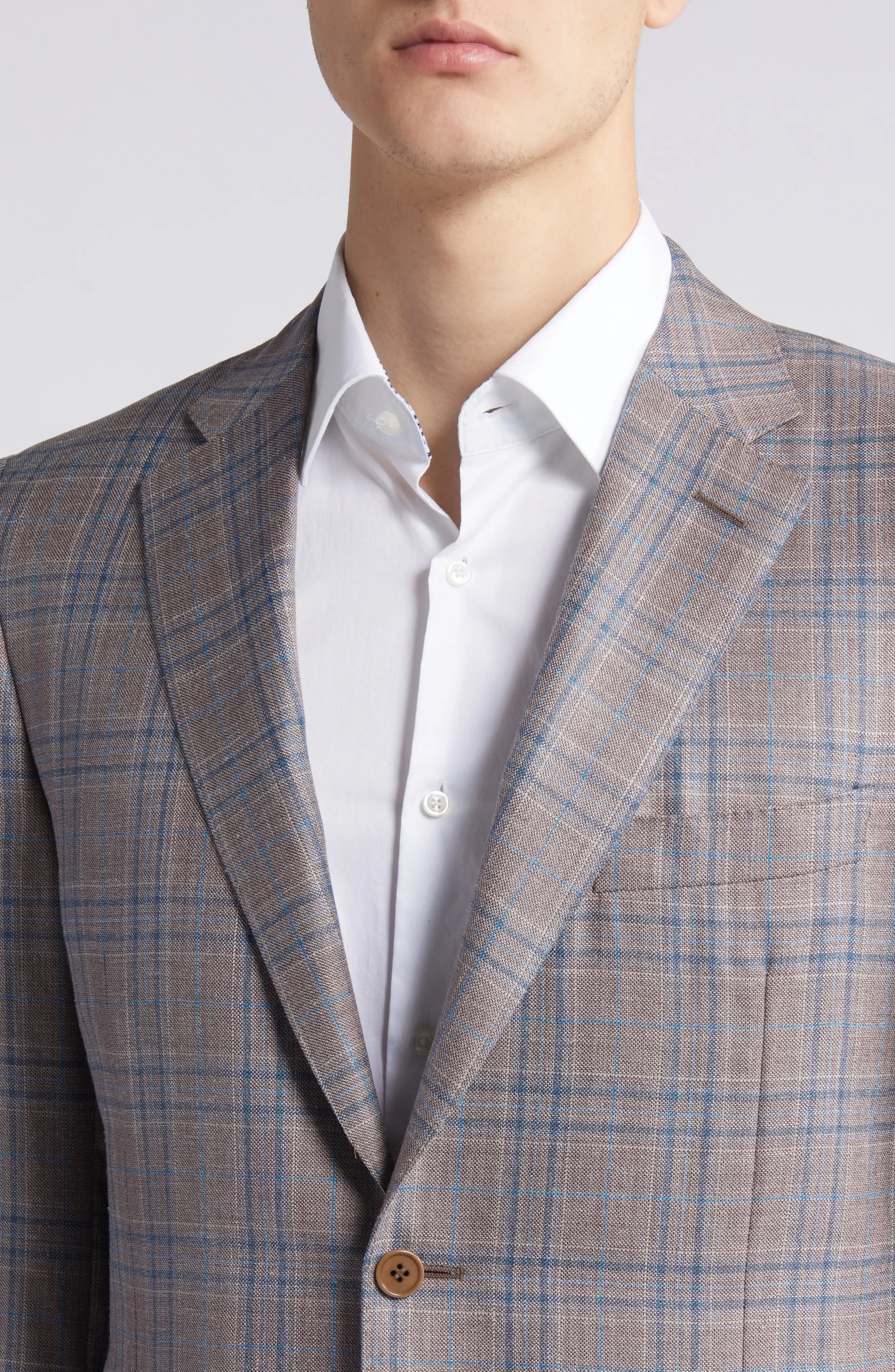 Siena Regular Fit Plaid Wool & Silk Blend Sport Coat - 4